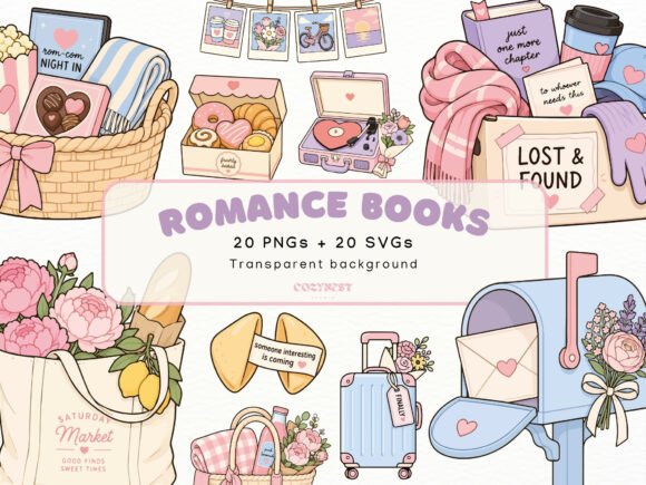 Download Romance Book Lovers, Bookish Clipart PNG - Premium Bundle