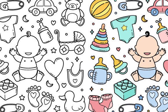 Download Baby Accessories Doodle Hand Drawn - Hand drawn Collection